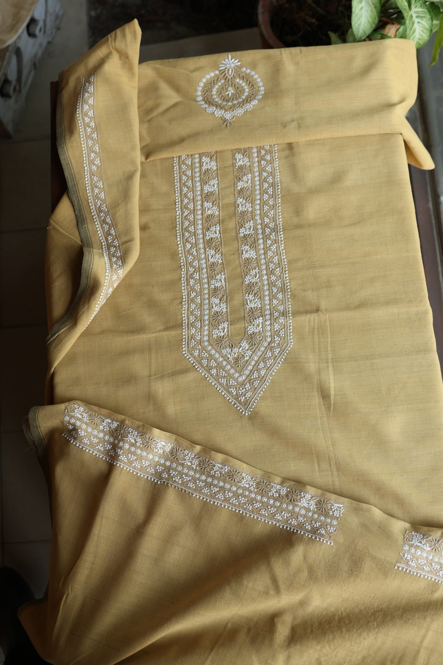 Dusty Yellow Malkha Handspun Khadi Kurtas Unisex Fabric