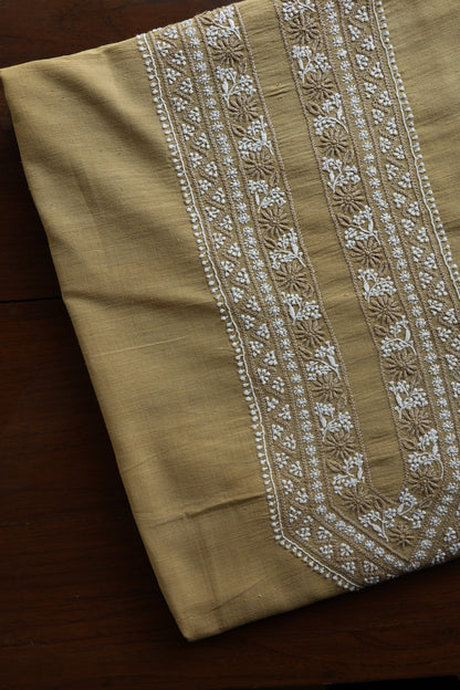Dusty Yellow Malkha Handspun Khadi Kurtas Unisex Fabric