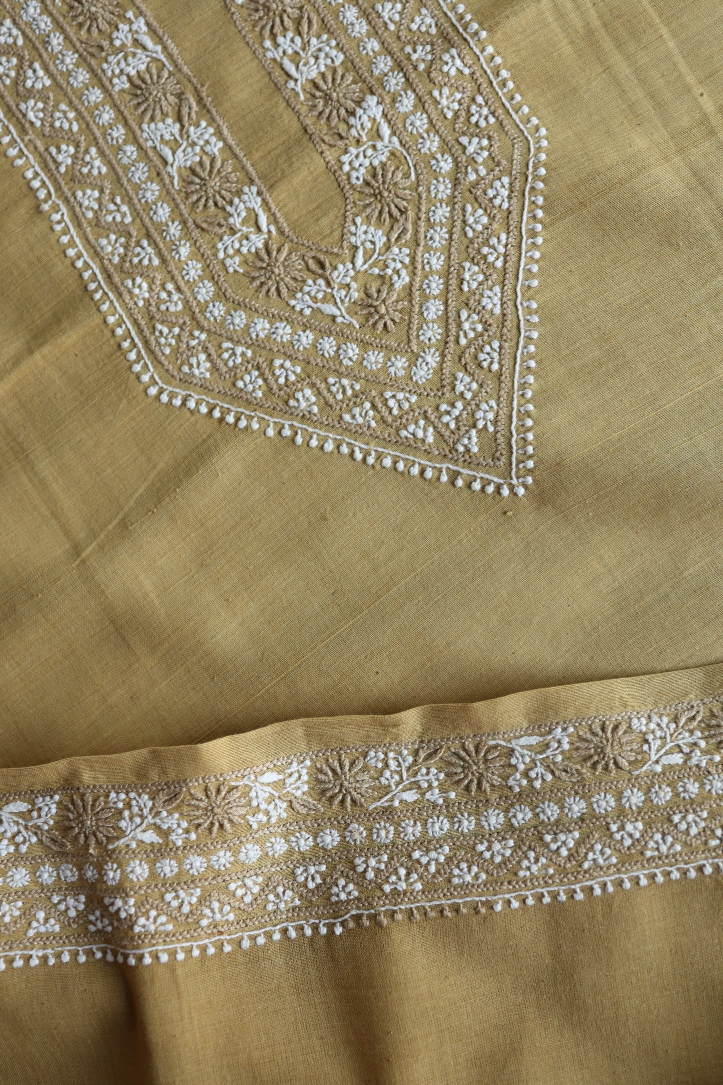 Dusty Yellow Malkha Handspun Khadi Kurtas Unisex Fabric