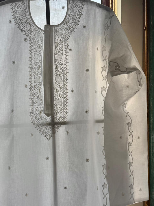 Daraz Chikankari Muslin Cotton Men's Kurta