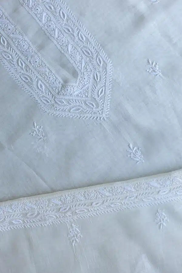 Fine Work Chikankari Chanderi Unstitched Men’s Kurtas Fabrics
