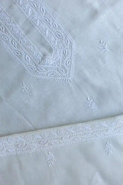 Fine Work Chikankari Chanderi Unstitched Men’s Kurtas Fabrics