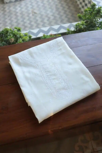 Fine Work Chikankari Chanderi Unstitched Men’s Kurtas Fabrics