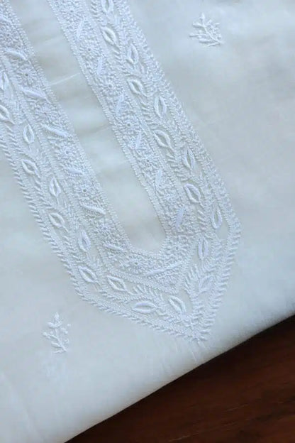 Fine Work Chikankari Chanderi Unstitched Men’s Kurtas Fabrics