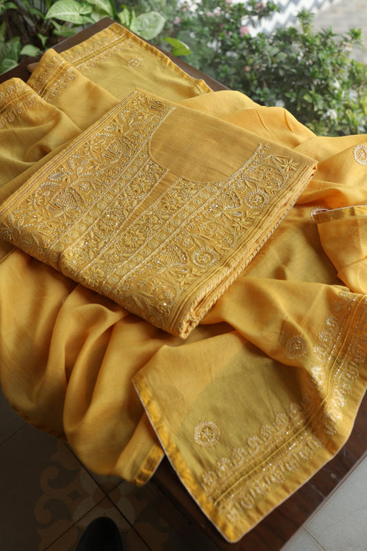 Gold Yellow Shade Rasm Maheshwari Highlights Fabric