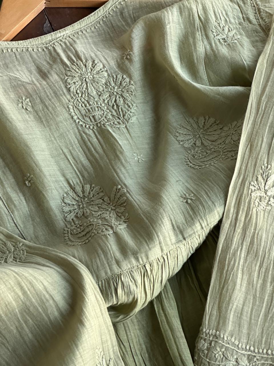 Green Chanderi Kurta – Ready to Wear