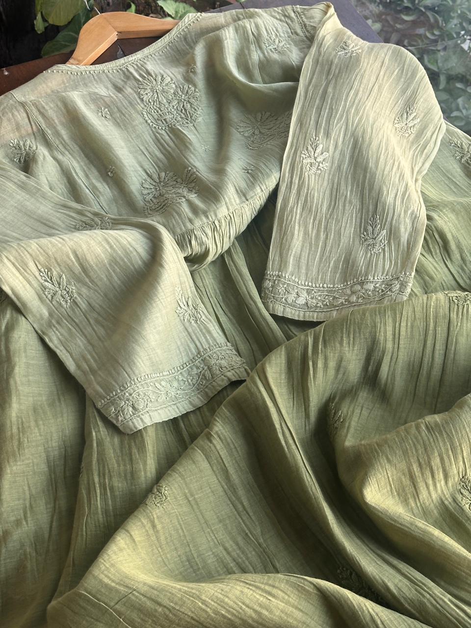 Green Chanderi Kurta – Ready to Wear