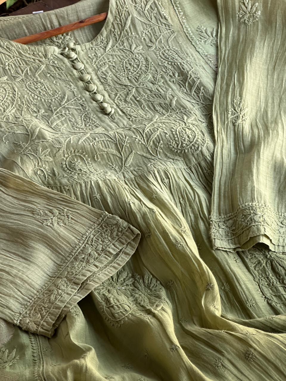 Green Chanderi Kurta – Ready to Wear