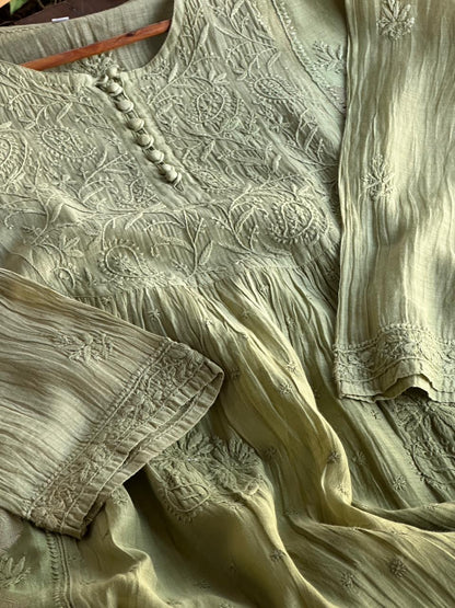 Green Chanderi Kurta – Ready to Wear