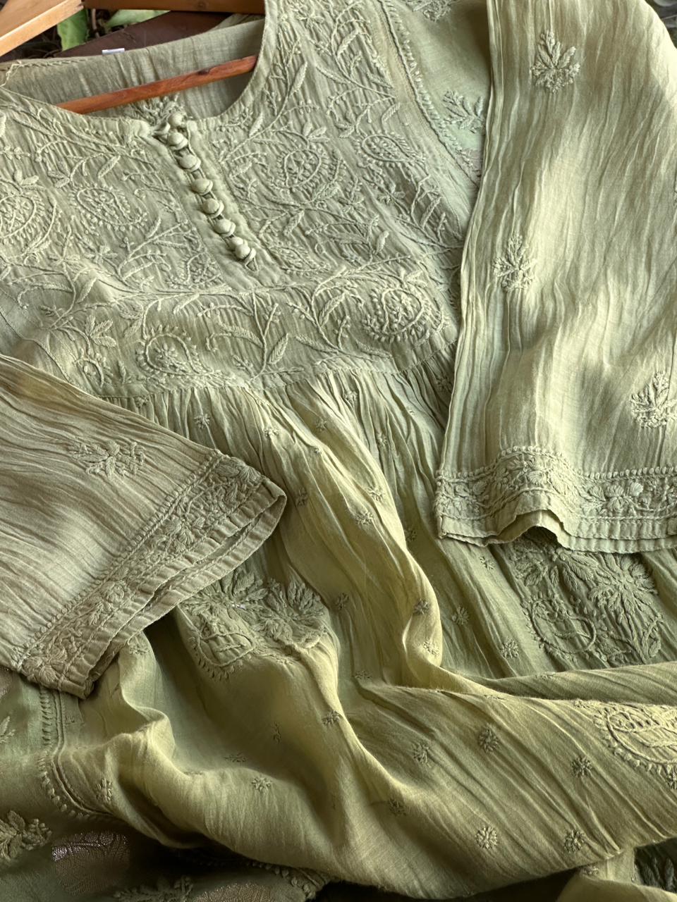 Green Chanderi Kurta – Ready to Wear