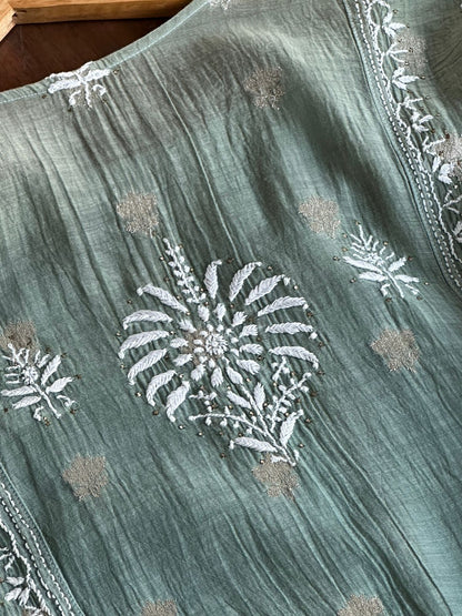 Green Kota Chikankari Ready to Wear Tunics