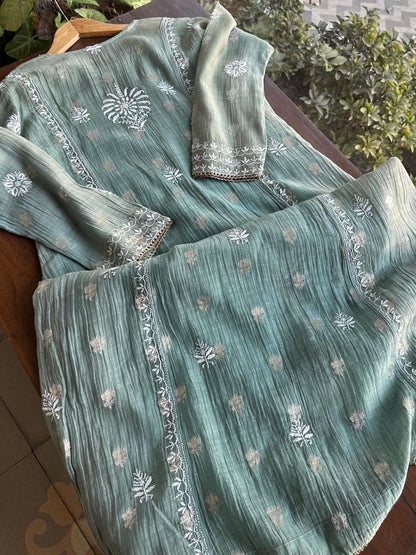 Green Kota Chikankari Ready to Wear Tunics
