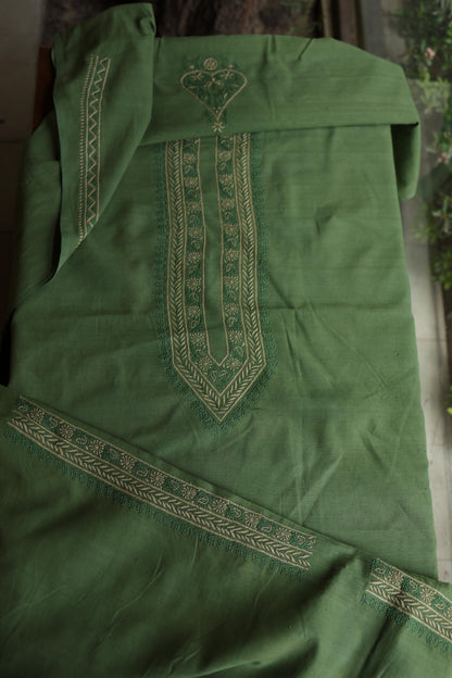 Green Malkha Handspun Khadi Kurtas Unisex Fabric