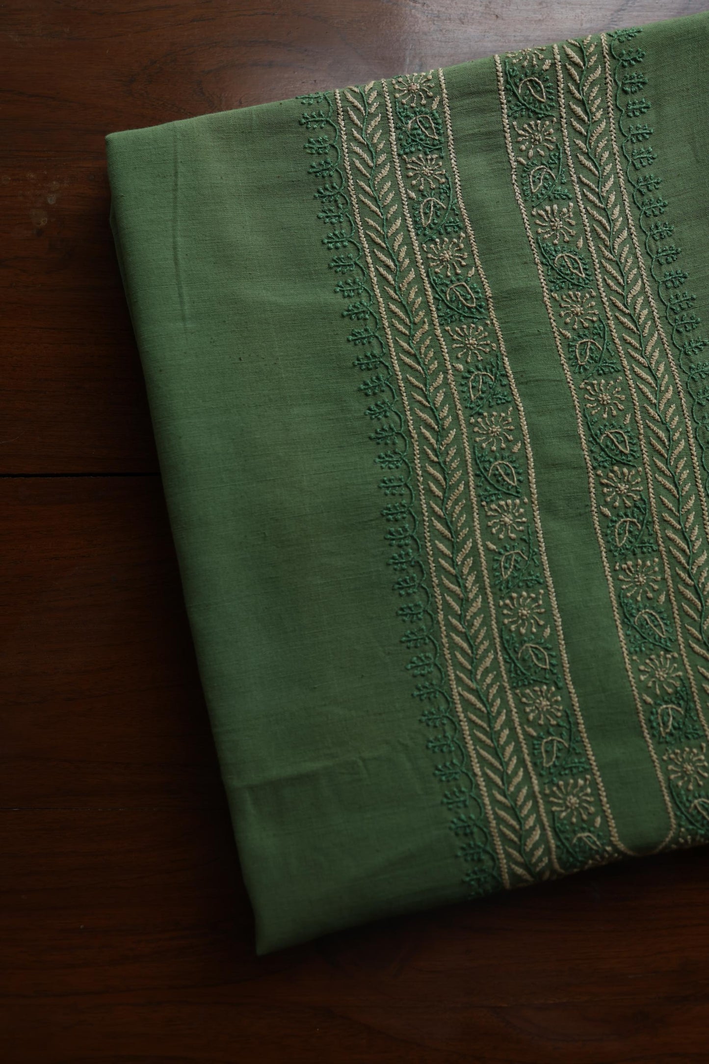 Green Malkha Handspun Khadi Kurtas Unisex Fabric