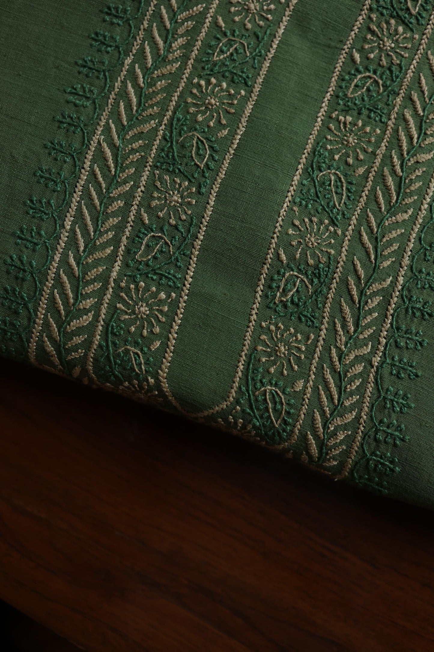Green Malkha Handspun Khadi Kurtas Unisex Fabric