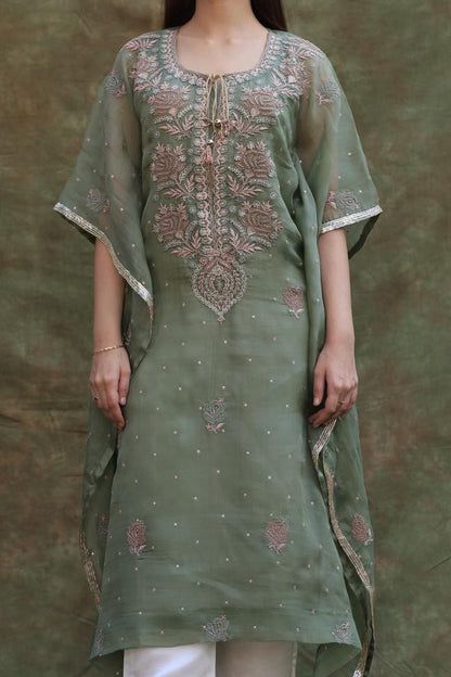 Green | Noor Organza Kaftans