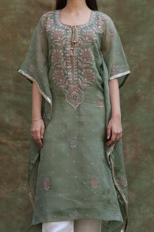 Green | Noor Organza Kaftans