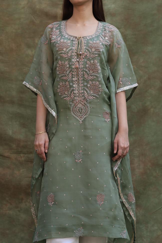 Green | Noor Organza Kaftans