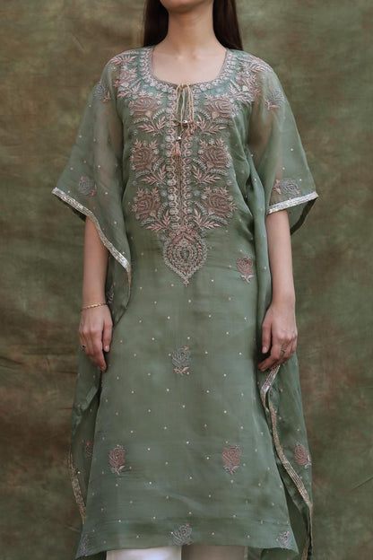 Green | Noor Organza Kaftans