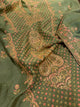 Green Shade Moonga Silk Chikankari Unstitched Fabric