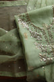 Green Shade Noor Organza Silk Badla Unstitched Kurta Dupatta Set