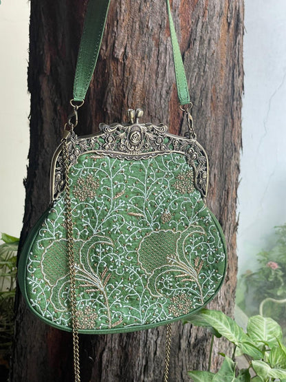 Green Shade | Vintage Ari Mukaish Sling Bags