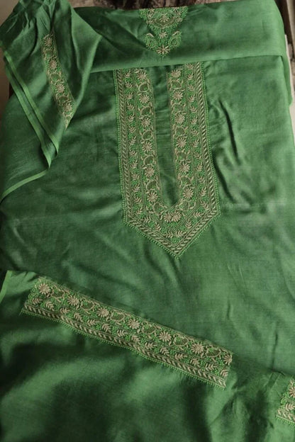 Green Moonga Silk Men’s Kurta Fabrics