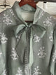 Grey Green Noor Organza Frill Lace With Resham Chikankari Short Top