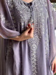 Grey Malmal Sequinned Chikankari Kaftan