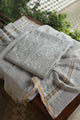 Grey Shade Mal Cotton Fine Chikankari Unstitched Fabric