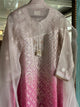 Grey & Magenta Ombre Shade Noor Organza Chikankari Anarkali