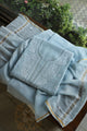 Greyish Blue Shade Mal Cotton Fine Chikankari Unstitched Fabric