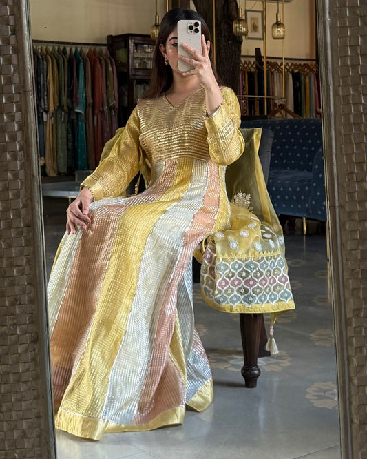Handloom Tissue Kota Cassata Anarkali