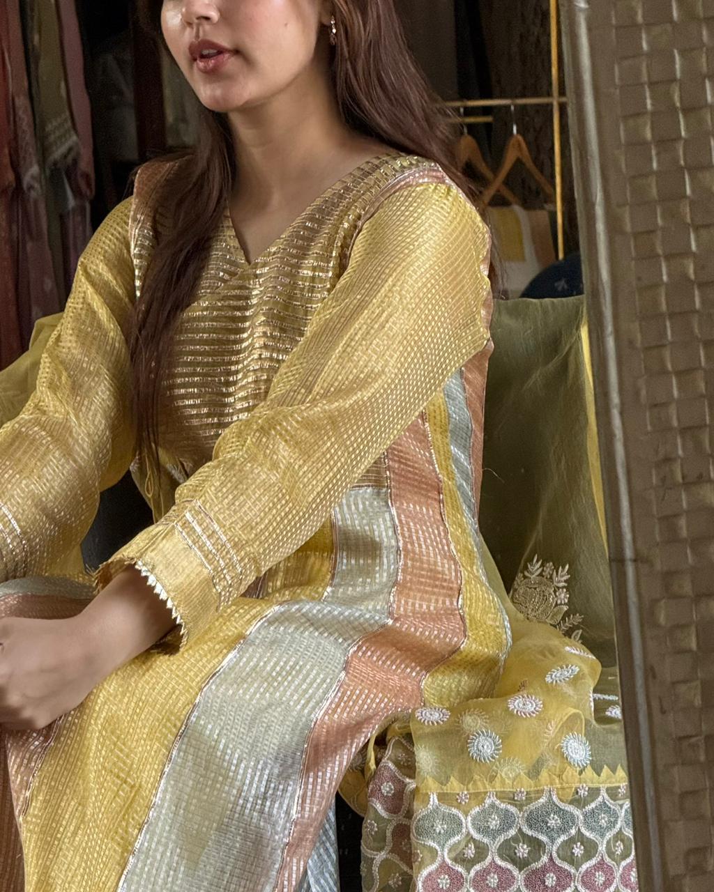 Handloom Tissue Kota Cassata Anarkali