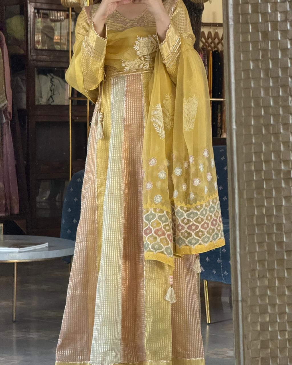 Handloom Tissue Kota Cassata Anarkali