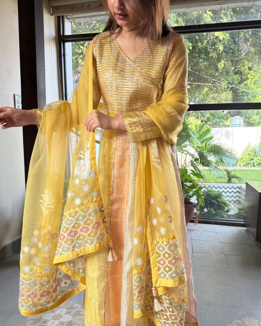 Handloom Tissue Kota Cassata Anarkali