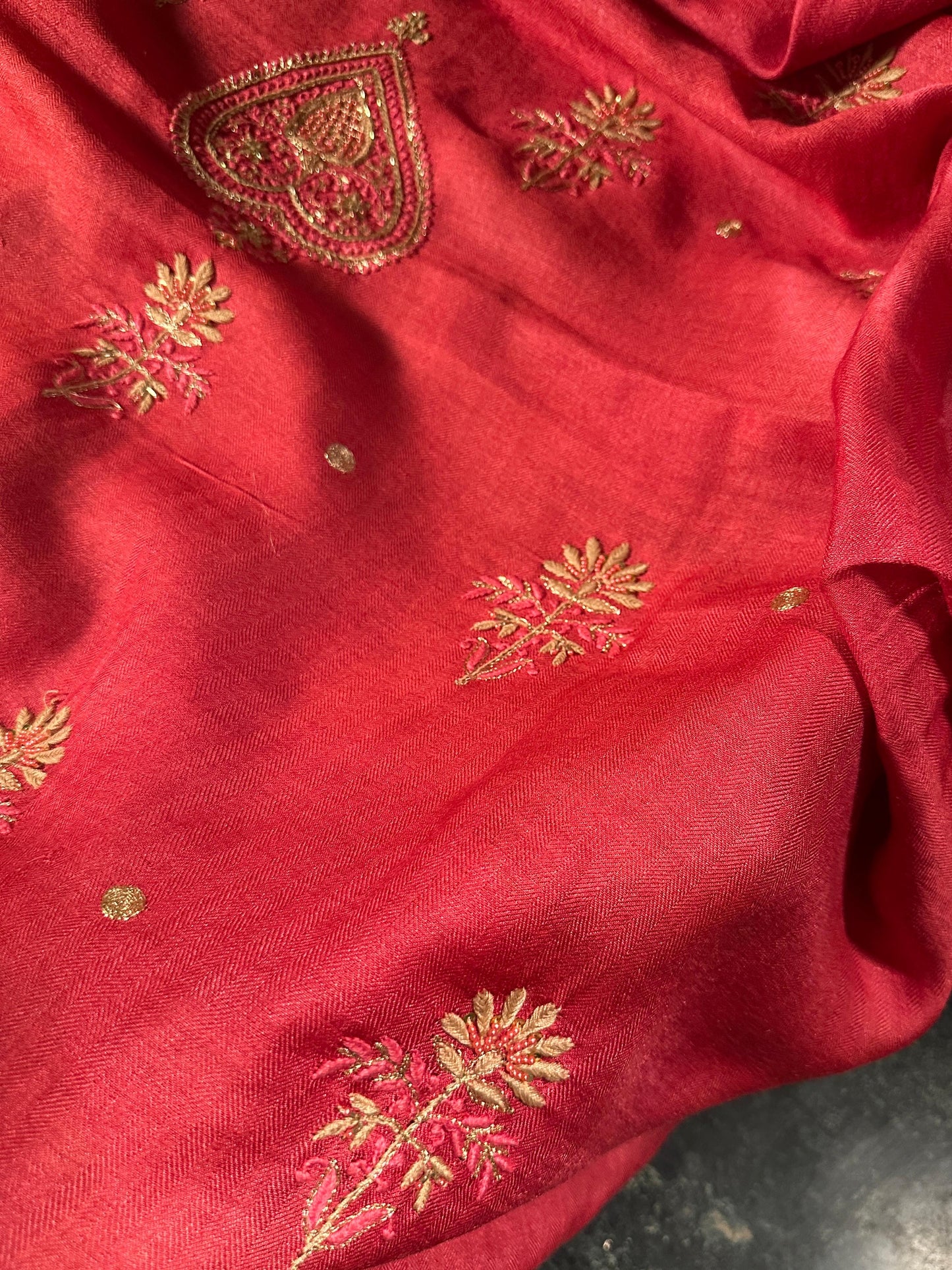 Hot Pink Pashmina x Chikankari Fabrics