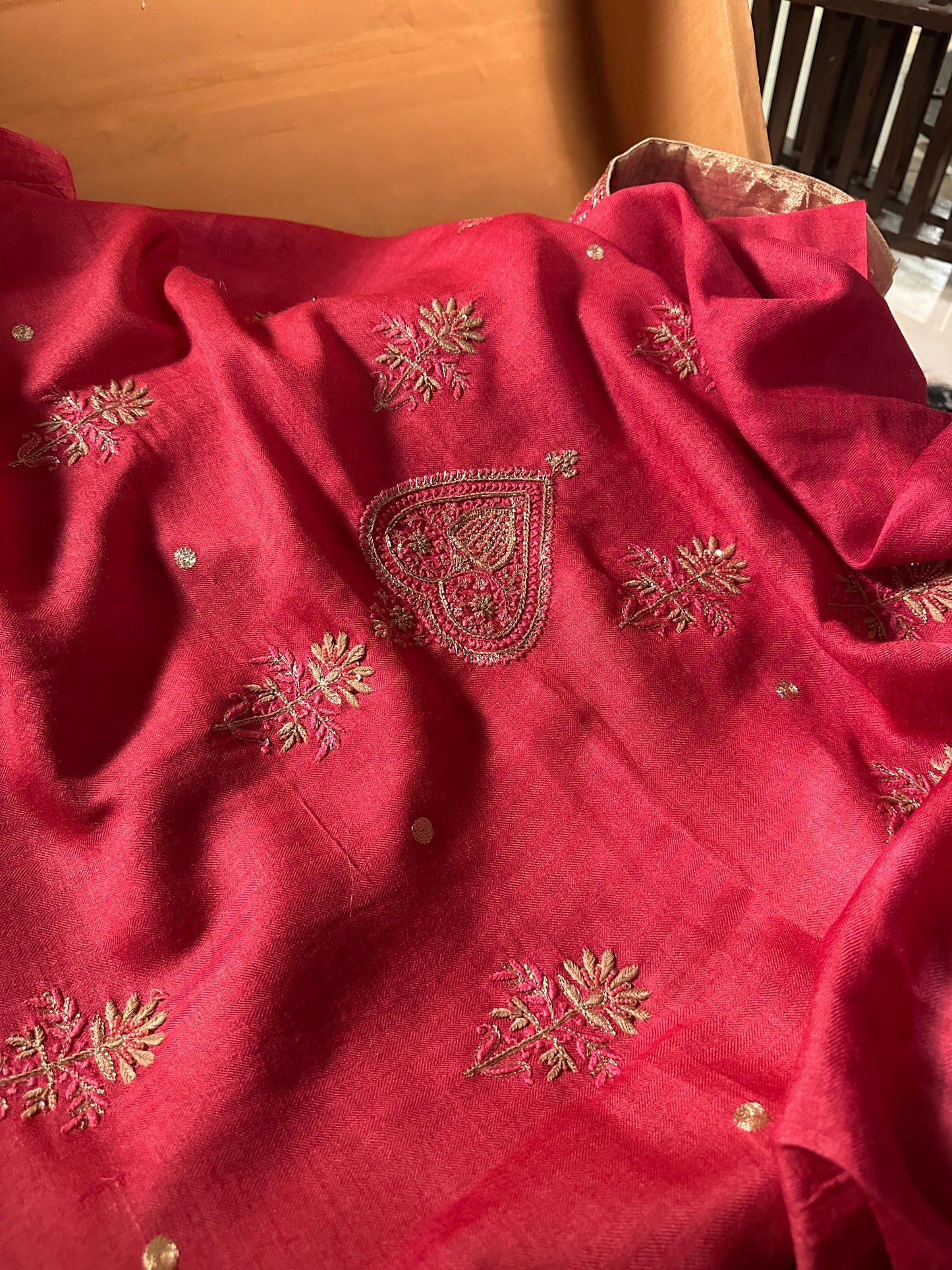 Hot Pink Pashmina x Chikankari Fabrics