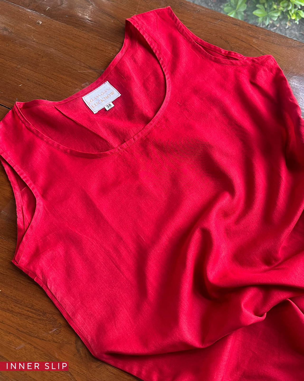 Red Mukaish Mul Chanderi Silk Dress