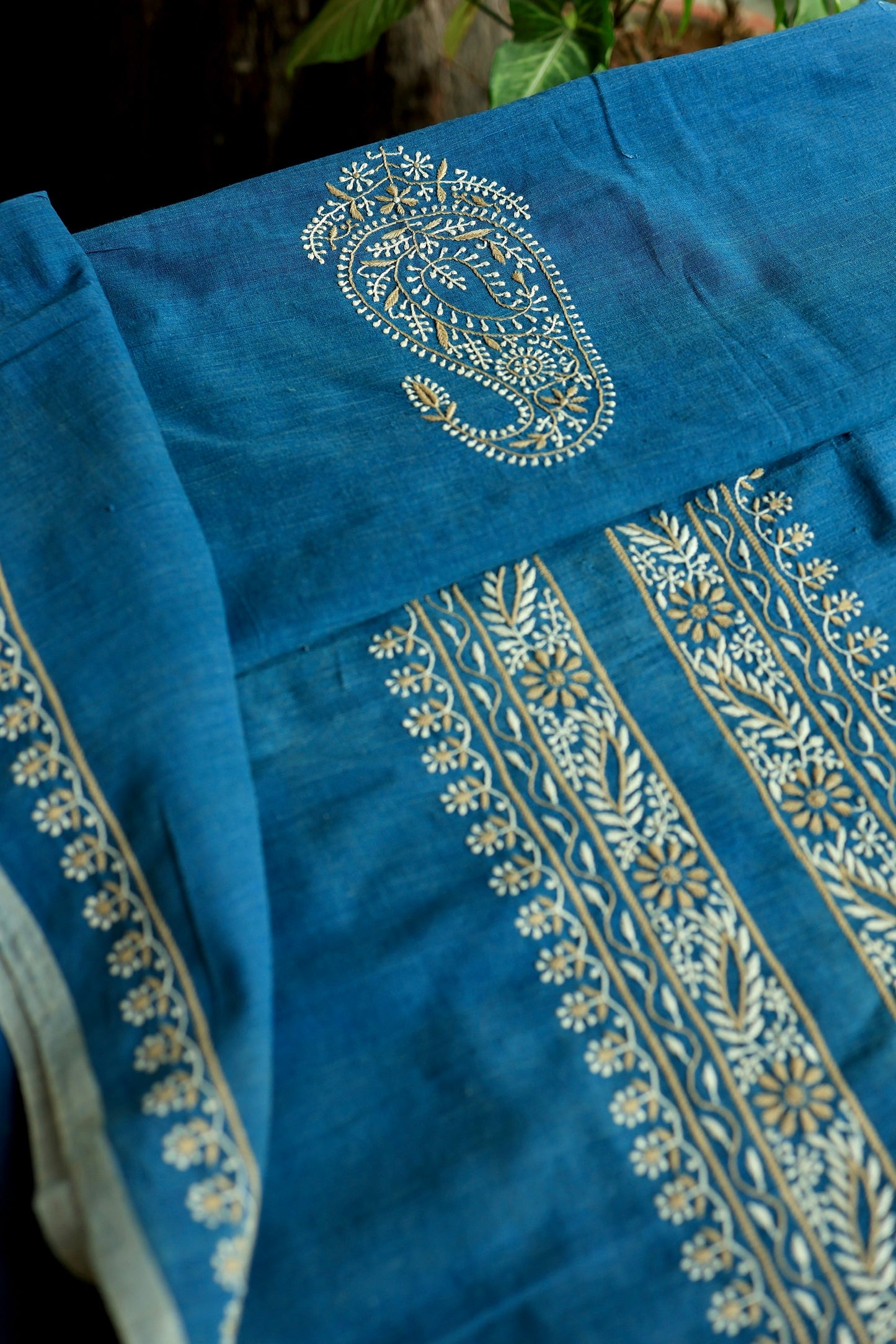 Ink Blue Malkha Handspun Khadi Kurtas Unisex Fabric