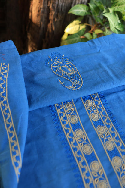 Ink Blue Malkha Handspun Khadi Kurtas Unisex Fabric