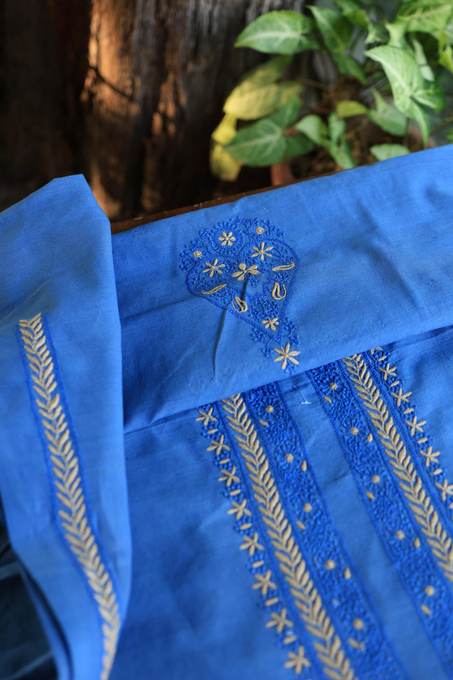 Ink Blue Malkha Handspun Khadi Kurtas Unisex Fabric