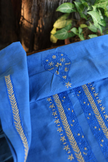 Ink Blue Malkha Handspun Khadi Kurtas Unisex Fabric