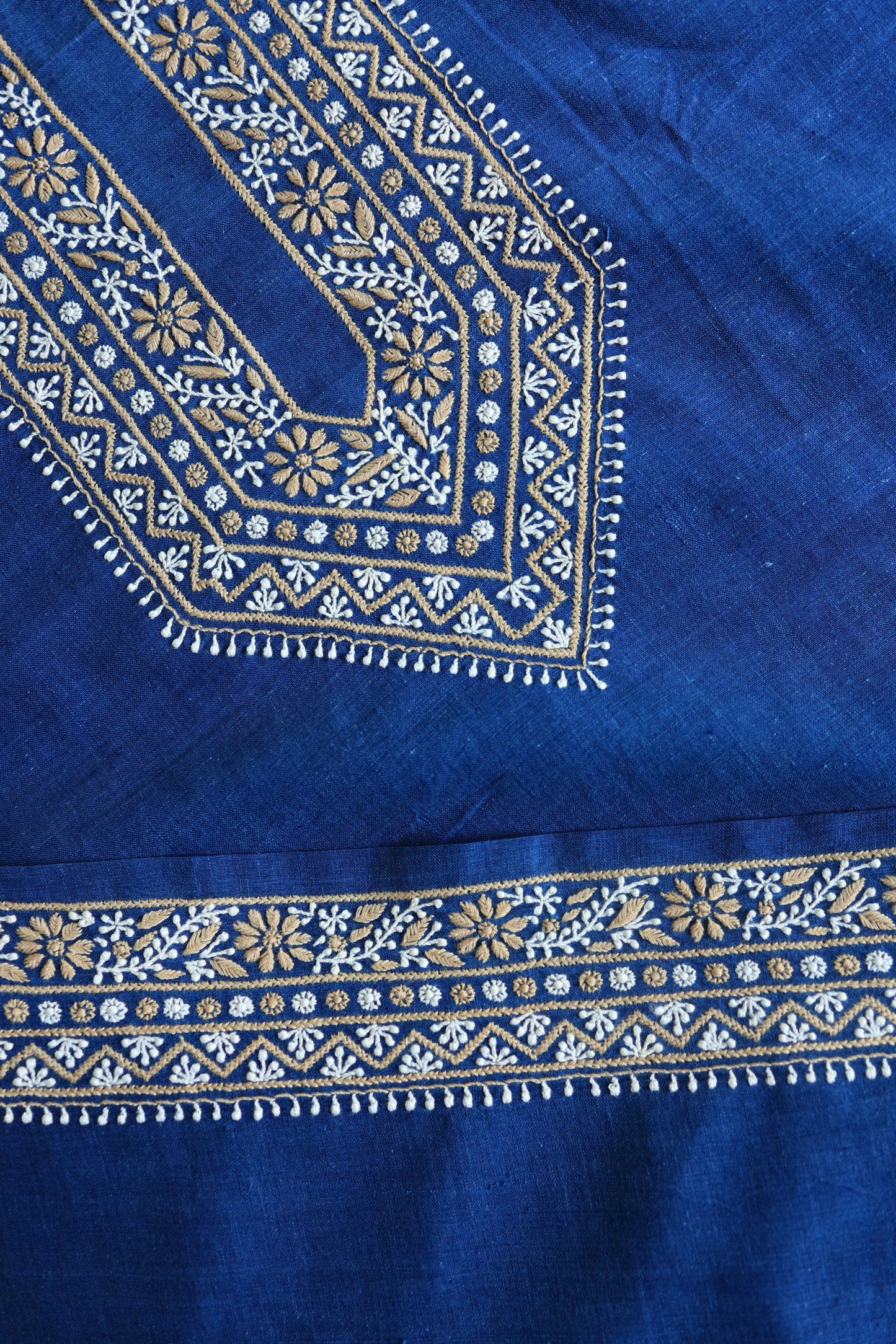 Ink Blue Malkha Handspun Khadi Kurtas Unisex Fabric