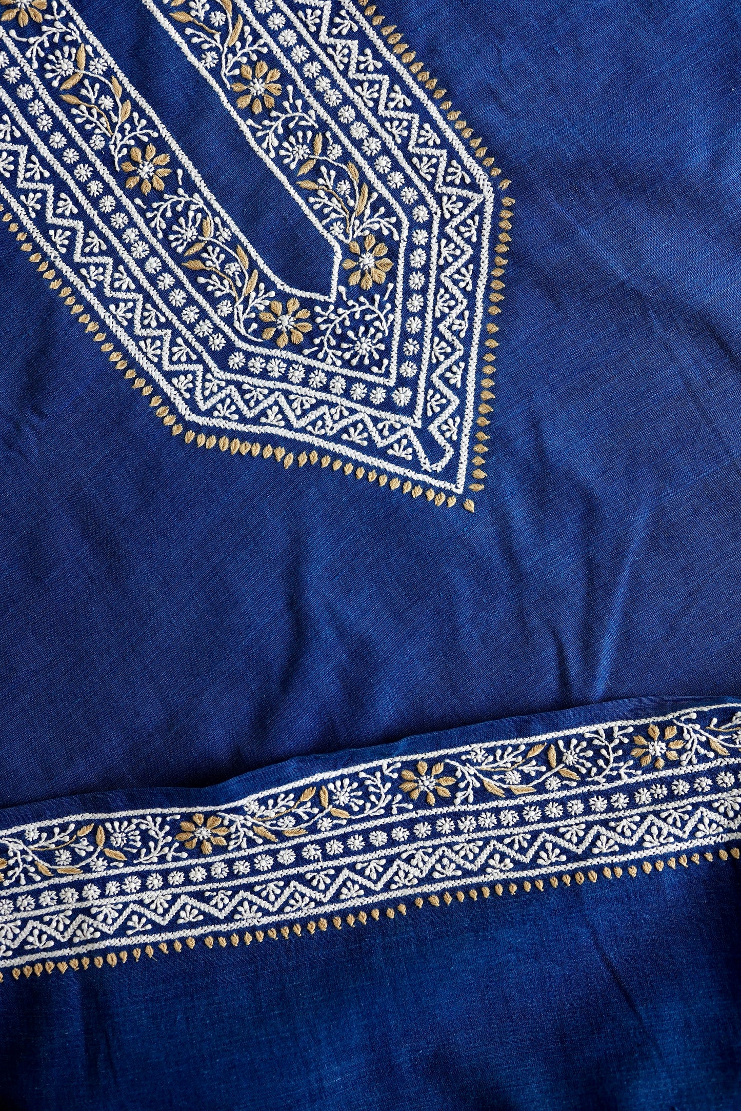 Ink Blue Malkha Handspun Khadi Kurtas Unisex Fabrics