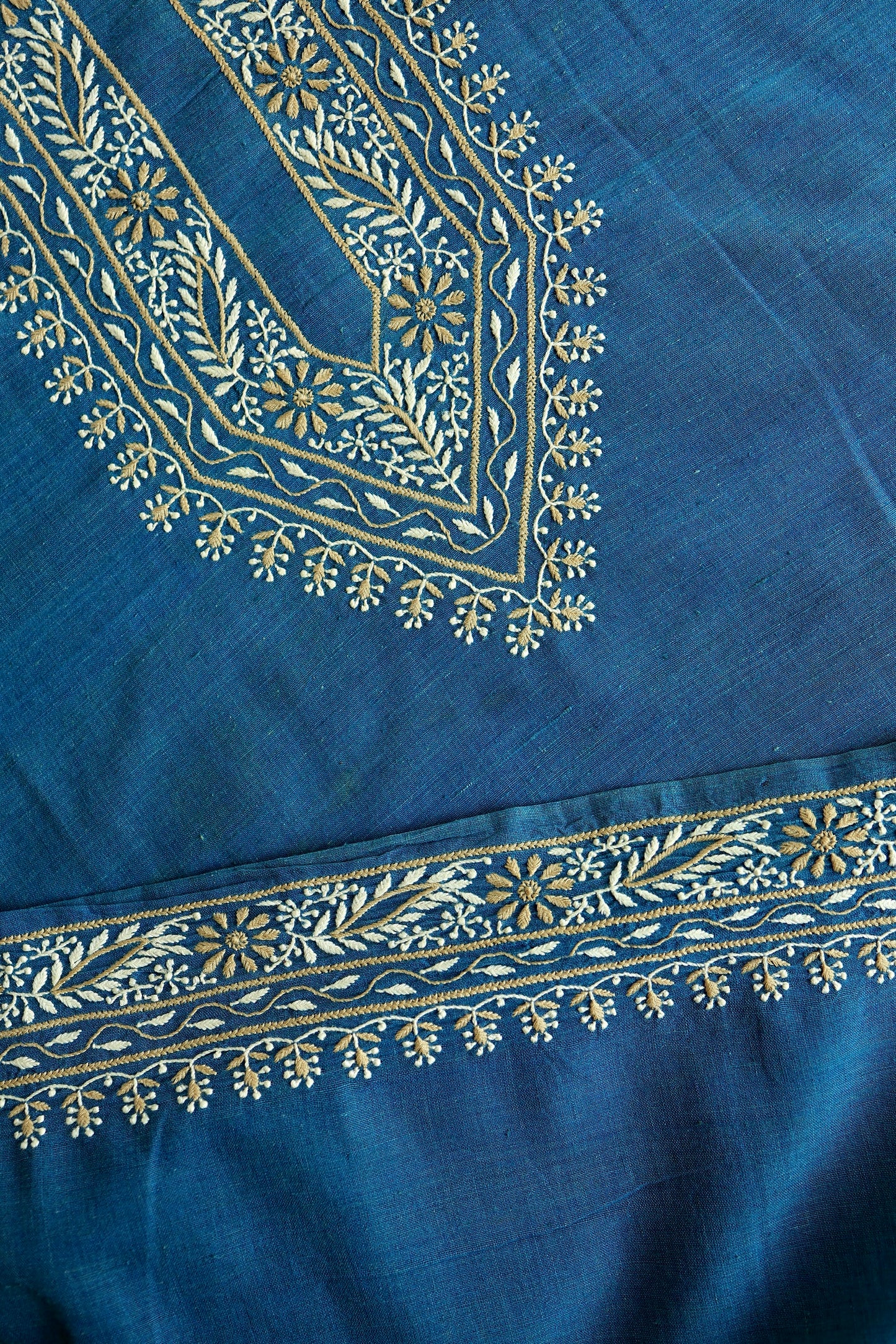 Ink Blue Malkha Handspun Khadi Kurtas Unisex Fabric