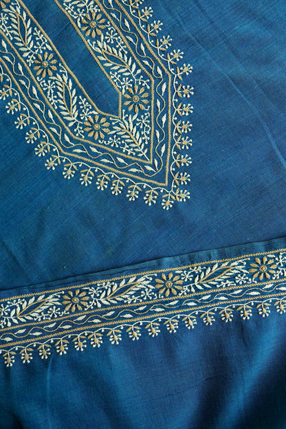 Ink Blue Malkha Handspun Khadi Kurtas Unisex Fabric