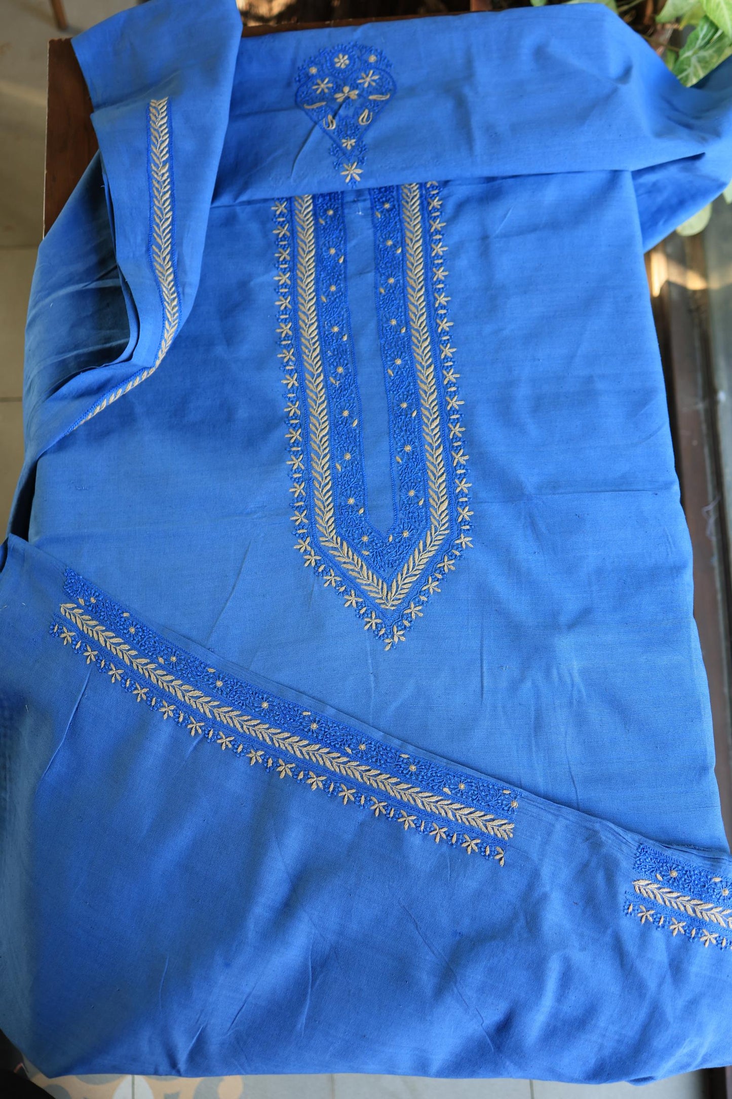 Ink Blue Malkha Handspun Khadi Kurtas Unisex Fabric