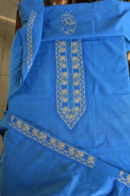 Ink Blue Malkha Handspun Khadi Kurtas Unisex Fabric