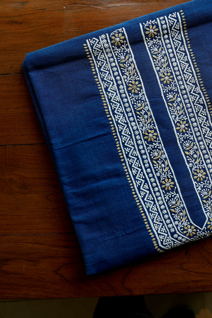 Ink Blue Malkha Handspun Khadi Kurtas Unisex Fabrics